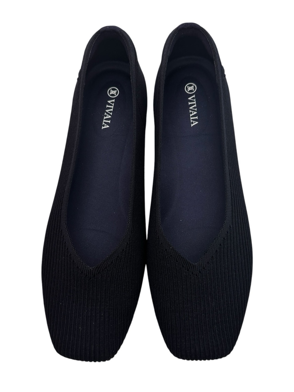 VIVAIA Margot Square Toe Flats in Navy Blue Size Women's EU 41.5/US 10 Wide